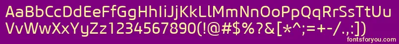 CoreSansM45Regular Font – Yellow Fonts on Purple Background