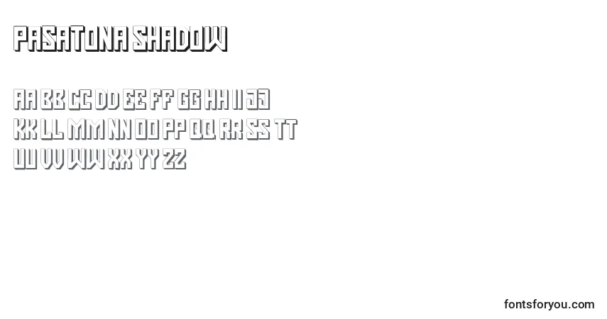 Шрифт Pasatona Shadow – алфавит, цифры, специальные символы