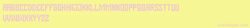 Pasatona-Schriftart – Rosa Schriften auf gelbem Hintergrund
