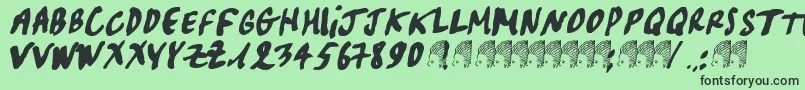 Czcionka Pascal – czarne czcionki na zielonym tle