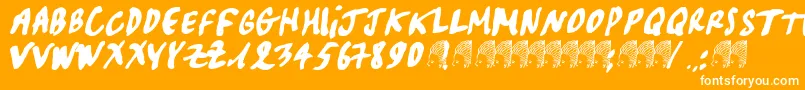 Czcionka Pascal – białe czcionki na pomarańczowym tle