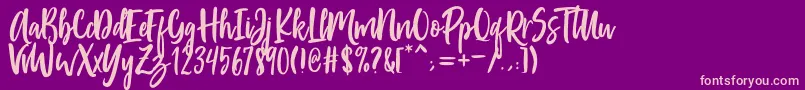 Passengers Script Font – Pink Fonts on Purple Background