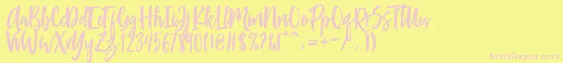 Passengers Script Font – Pink Fonts on Yellow Background