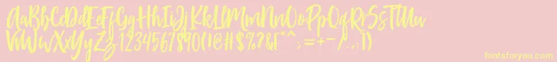 Passengers Script Font – Yellow Fonts on Pink Background