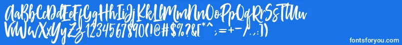 フォントPassengers Script – 青い背景に白い文字