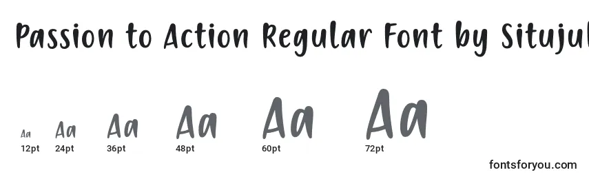 Größen der Schriftart Passion to Action Regular Font by Situjuh 7NTypes