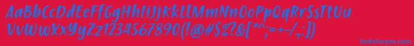 フォントPassion to Action Slant Font by Situjuh 7NTypes – 赤い背景に青い文字