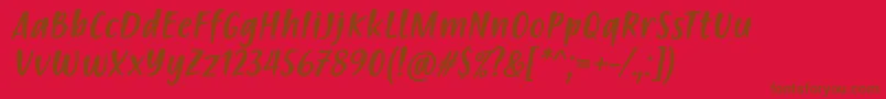 Passion to Action Slant Font by Situjuh 7NTypes Font – Brown Fonts on Red Background