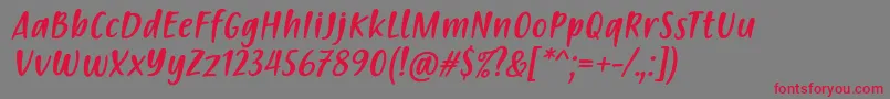 Passion to Action Slant Font by Situjuh 7NTypes Font – Red Fonts on Gray Background