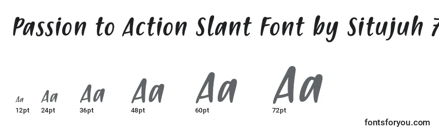 Rozmiary czcionki Passion to Action Slant Font by Situjuh 7NTypes