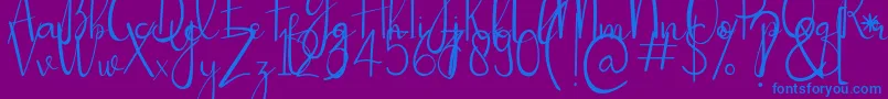 Passionate-fontti – siniset fontit violetilla taustalla