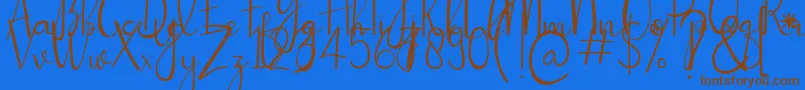 More about Passionate Font Passionate Font – Brown Fonts on Blue Background