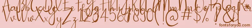 Passionate-fontti – ruskeat fontit vaaleanpunaisella taustalla