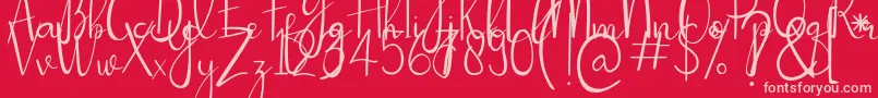 Passionate-Schriftart – Rosa Schriften auf rotem Hintergrund