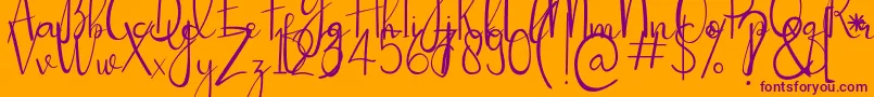 Passionate Font – Purple Fonts on Orange Background