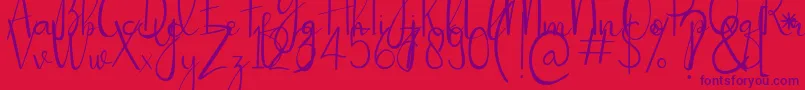 Passionate-Schriftart – Violette Schriften auf rotem Hintergrund