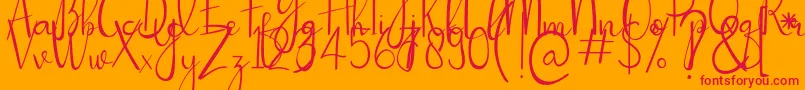 Passionate Font – Red Fonts on Orange Background