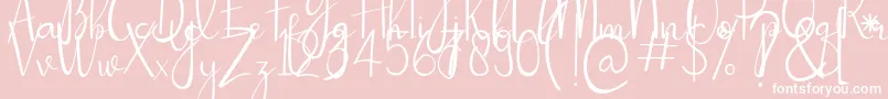 Шрифт Passionate – белые шрифты на розовом фоне