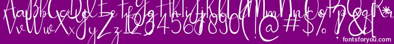 Passionate-fontti – valkoiset fontit violetilla taustalla