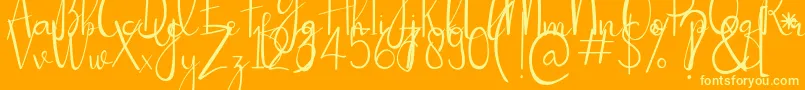 Czcionka Passionate – żółte czcionki na pomarańczowym tle
