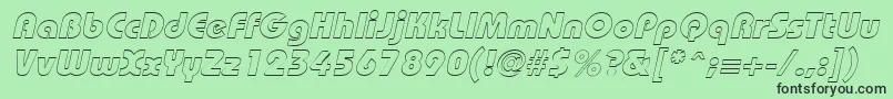 BordeauxblackoutlineItalic Font – Black Fonts on Green Background