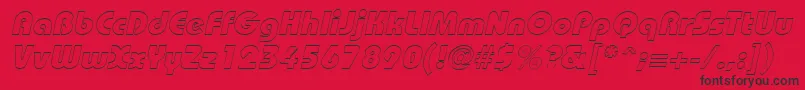 BordeauxblackoutlineItalic Font – Black Fonts on Red Background