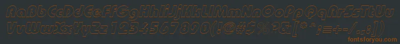 Czcionka BordeauxblackoutlineItalic – brązowe czcionki na czarnym tle