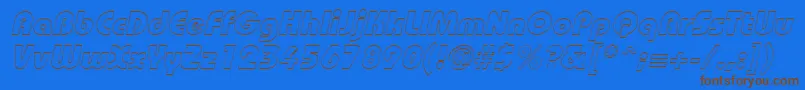 BordeauxblackoutlineItalic-Schriftart – Braune Schriften auf blauem Hintergrund