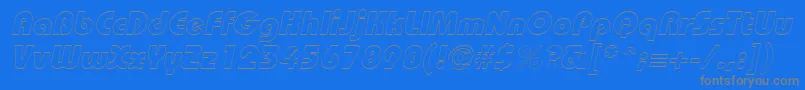 Fonte BordeauxblackoutlineItalic – fontes cinzas em um fundo azul