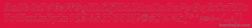 BordeauxblackoutlineItalic Font – Gray Fonts on Red Background