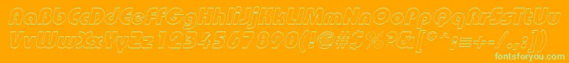 BordeauxblackoutlineItalic Font – Green Fonts on Orange Background