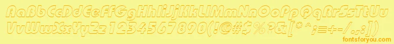BordeauxblackoutlineItalic Font – Orange Fonts on Yellow Background