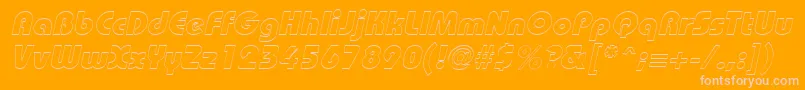 BordeauxblackoutlineItalic Font – Pink Fonts on Orange Background