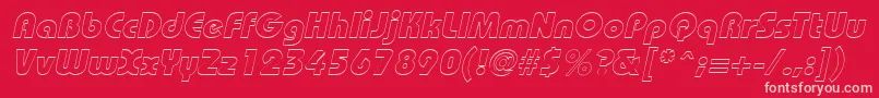 BordeauxblackoutlineItalic Font – Pink Fonts on Red Background