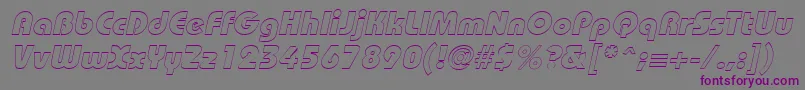 BordeauxblackoutlineItalic Font – Purple Fonts on Gray Background