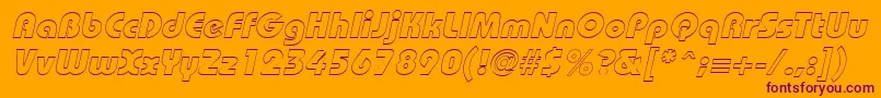 BordeauxblackoutlineItalic-fontti – violetit fontit oranssilla taustalla