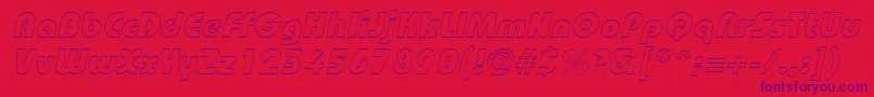 BordeauxblackoutlineItalic Font – Purple Fonts on Red Background