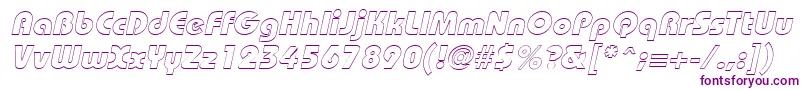 BordeauxblackoutlineItalic-fontti – violetit fontit valkoisella taustalla