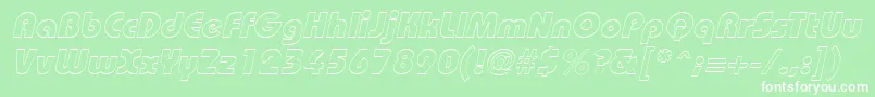 BordeauxblackoutlineItalic Font – White Fonts on Green Background