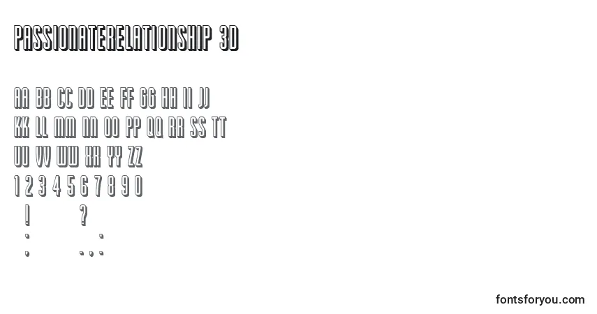 Fuente PassionateRelationship 3D - alfabeto, números, caracteres especiales