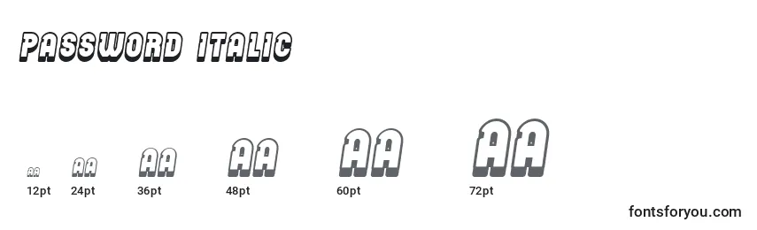 Password Italic Font Sizes