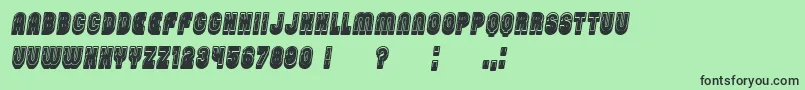 フォントPasswordFilled Italic – 緑の背景に黒い文字