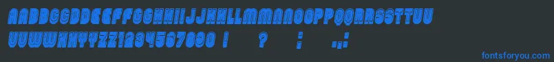 フォントPasswordFilled Italic – 黒い背景に青い文字