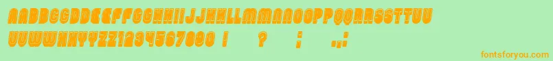 フォントPasswordFilled Italic – オレンジの文字が緑の背景にあります。