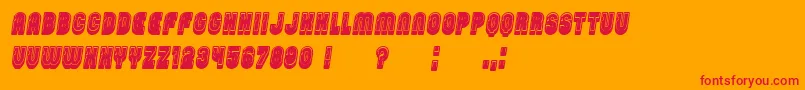 フォントPasswordFilled Italic – オレンジの背景に赤い文字