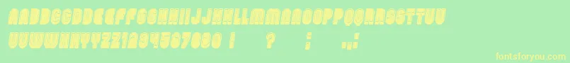 フォントPasswordFilled Italic – 黄色の文字が緑の背景にあります