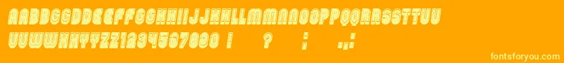 PasswordFilled Italic-Schriftart – Gelbe Schriften auf orangefarbenem Hintergrund