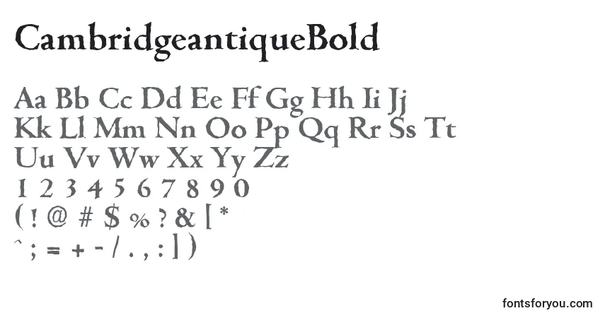 CambridgeantiqueBoldフォント–アルファベット、数字、特殊文字