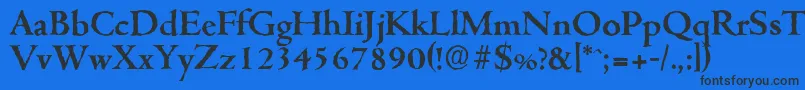 CambridgeantiqueBold-Schriftart – Schwarze Schriften auf blauem Hintergrund