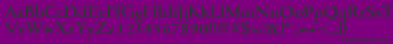 CambridgeantiqueBold-Schriftart – Schwarze Schriften auf violettem Hintergrund